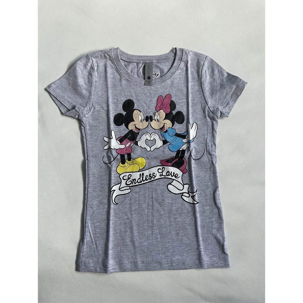 Disney Mickey And Minnie Mouse t-chirt toddler Girls Grey size XS 3/4